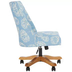 Upholstered Swivel Desk Chair with Padded Seat and Back, Adjustable Height, Casters, Viscose Blend