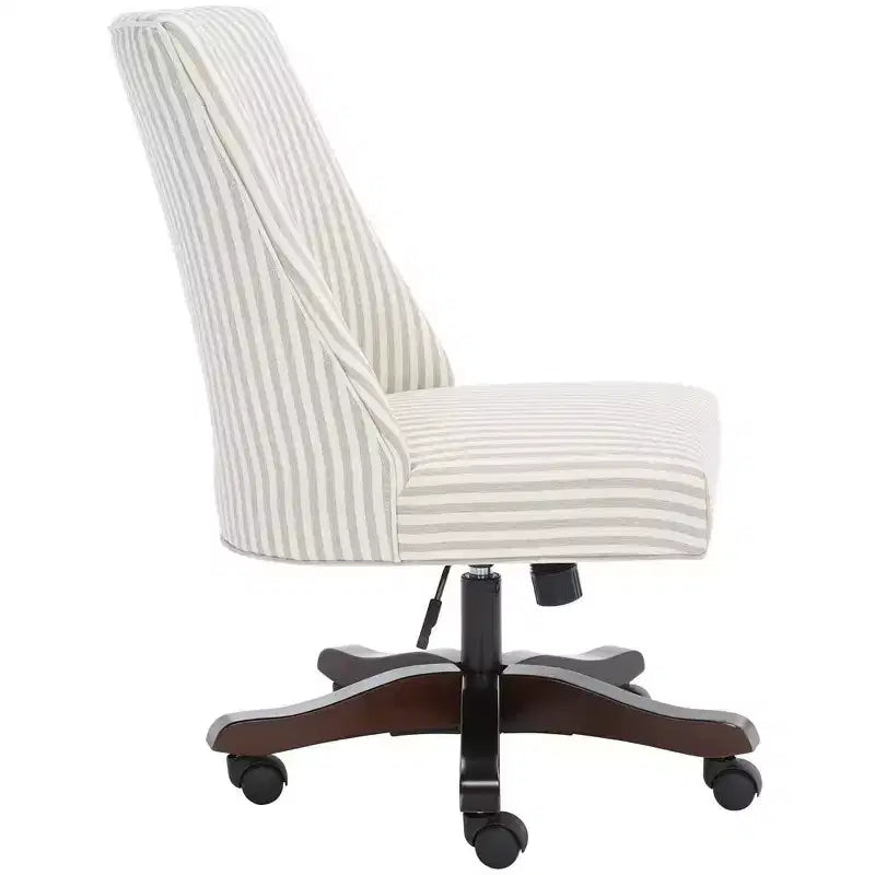 Upholstered Swivel Desk Chair with Padded Seat and Back, Adjustable Height, Casters, Viscose Blend