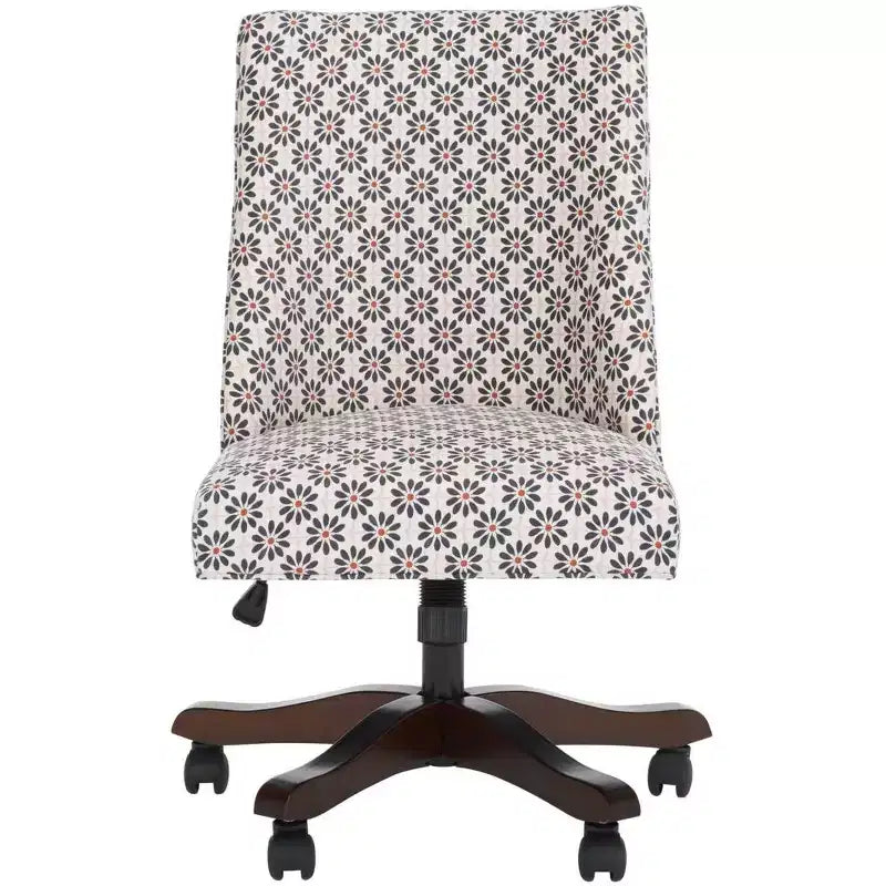 Upholstered Swivel Desk Chair with Padded Seat and Back, Adjustable Height, Casters, Viscose Blend