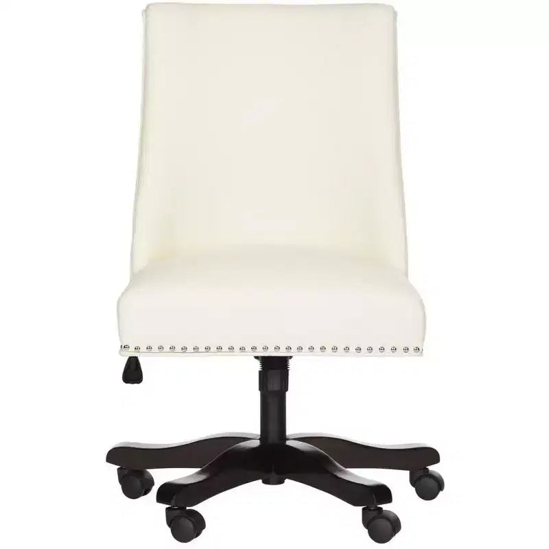 Upholstered Swivel Desk Chair with Padded Seat and Back, Adjustable Height, Casters, Viscose Blend
