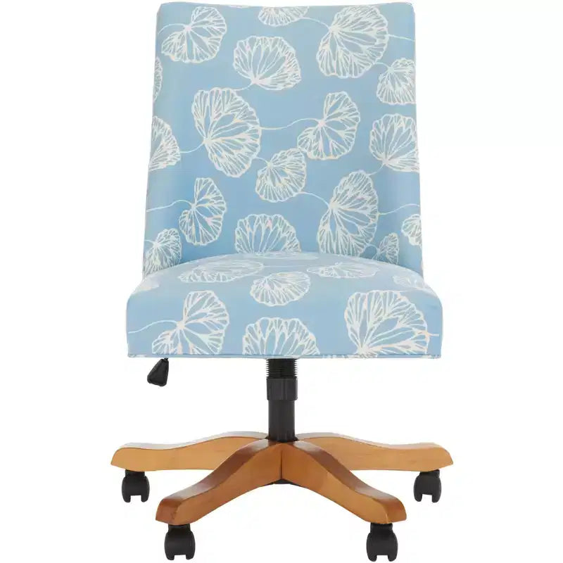 Upholstered Swivel Desk Chair with Padded Seat and Back, Adjustable Height, Casters, Viscose Blend
