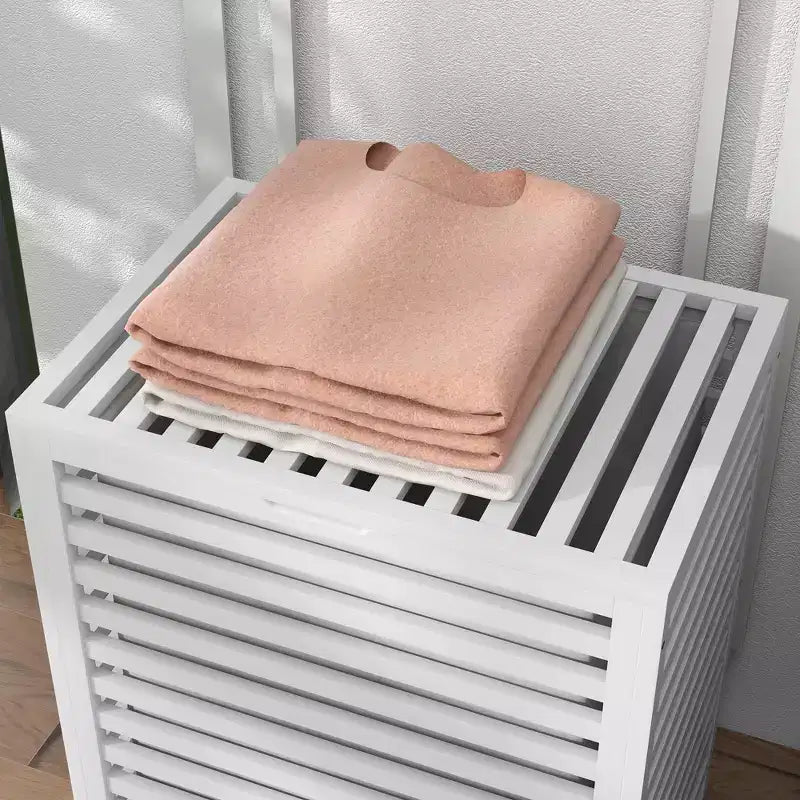 Bamboo Hamper Laundry Basket with Lid & Portable Removable Bag, Dirty Clothes Hamper Laundry Storage