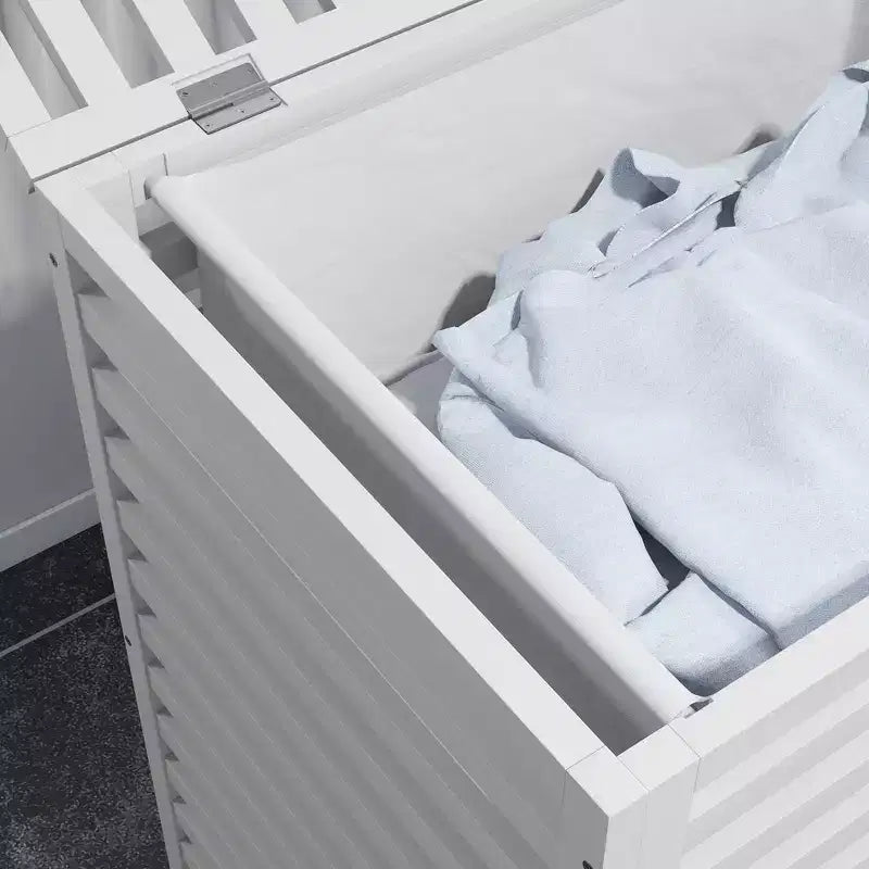 Bamboo Hamper Laundry Basket with Lid & Portable Removable Bag, Dirty Clothes Hamper Laundry Storage