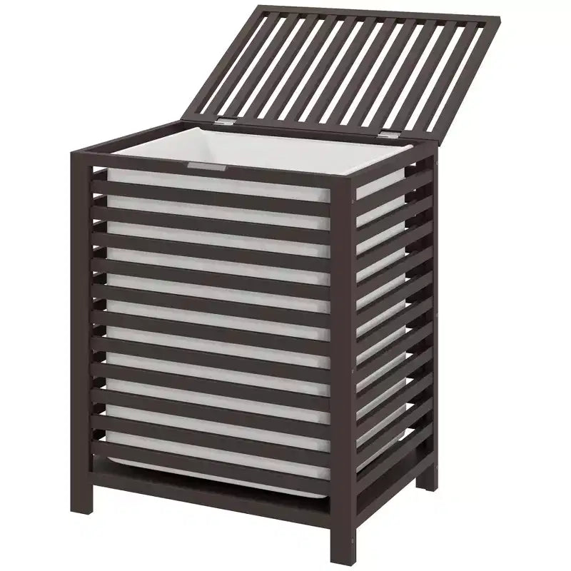 Bamboo Hamper Laundry Basket with Lid & Portable Removable Bag, Dirty Clothes Hamper Laundry Storage