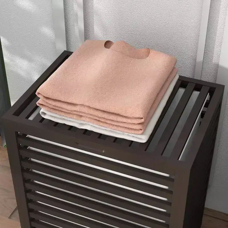 Bamboo Hamper Laundry Basket with Lid & Portable Removable Bag, Dirty Clothes Hamper Laundry Storage