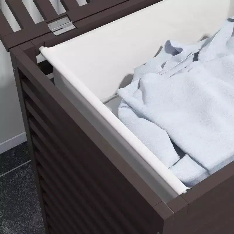 Bamboo Hamper Laundry Basket with Lid & Portable Removable Bag, Dirty Clothes Hamper Laundry Storage