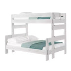Solid Wood Farmhouse Twin over Full Bunk Bed, Rustic Pine with Low VOC Finish