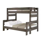 Solid Wood Farmhouse Twin over Full Bunk Bed, Rustic Pine with Low VOC Finish