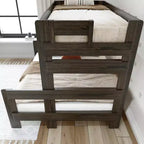 Solid Wood Farmhouse Twin over Full Bunk Bed, Rustic Pine with Low VOC Finish