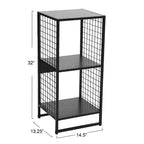 28.15" Trellis 2-Shelf Bookshelf, Iron Frame Open Shelving Unit