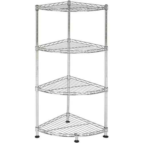 Damaris 4 Tier Corner Rack - Chrome - Safavieh