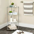 4-Tier Corner Storage Rack, Chrome-Plated Carbon Steel with Adjustable Shelves, No Tools Assembly