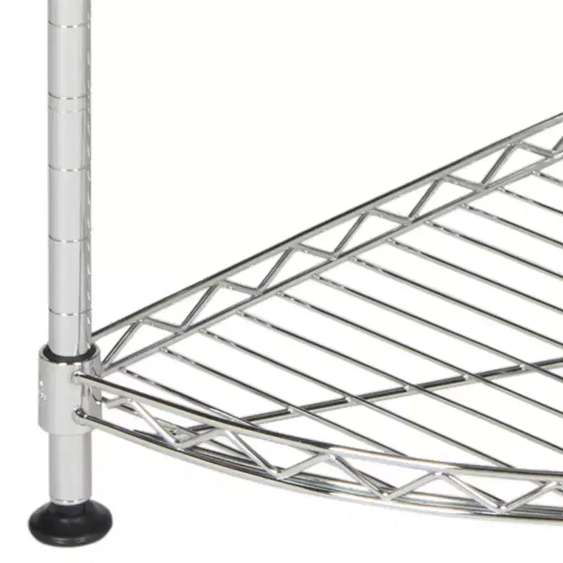 4-Tier Corner Storage Rack, Chrome-Plated Carbon Steel with Adjustable Shelves, No Tools Assembly