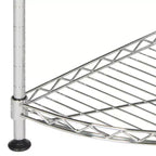 4-Tier Corner Storage Rack, Chrome-Plated Carbon Steel with Adjustable Shelves, No Tools Assembly
