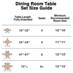 Mid-Century Round Dining Table Wood Kitchen Table Dining Room Table for 4 People - Black
