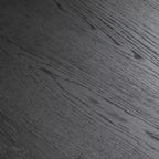 Mid-Century Round Dining Table Wood Kitchen Table Dining Room Table for 4 People - Black